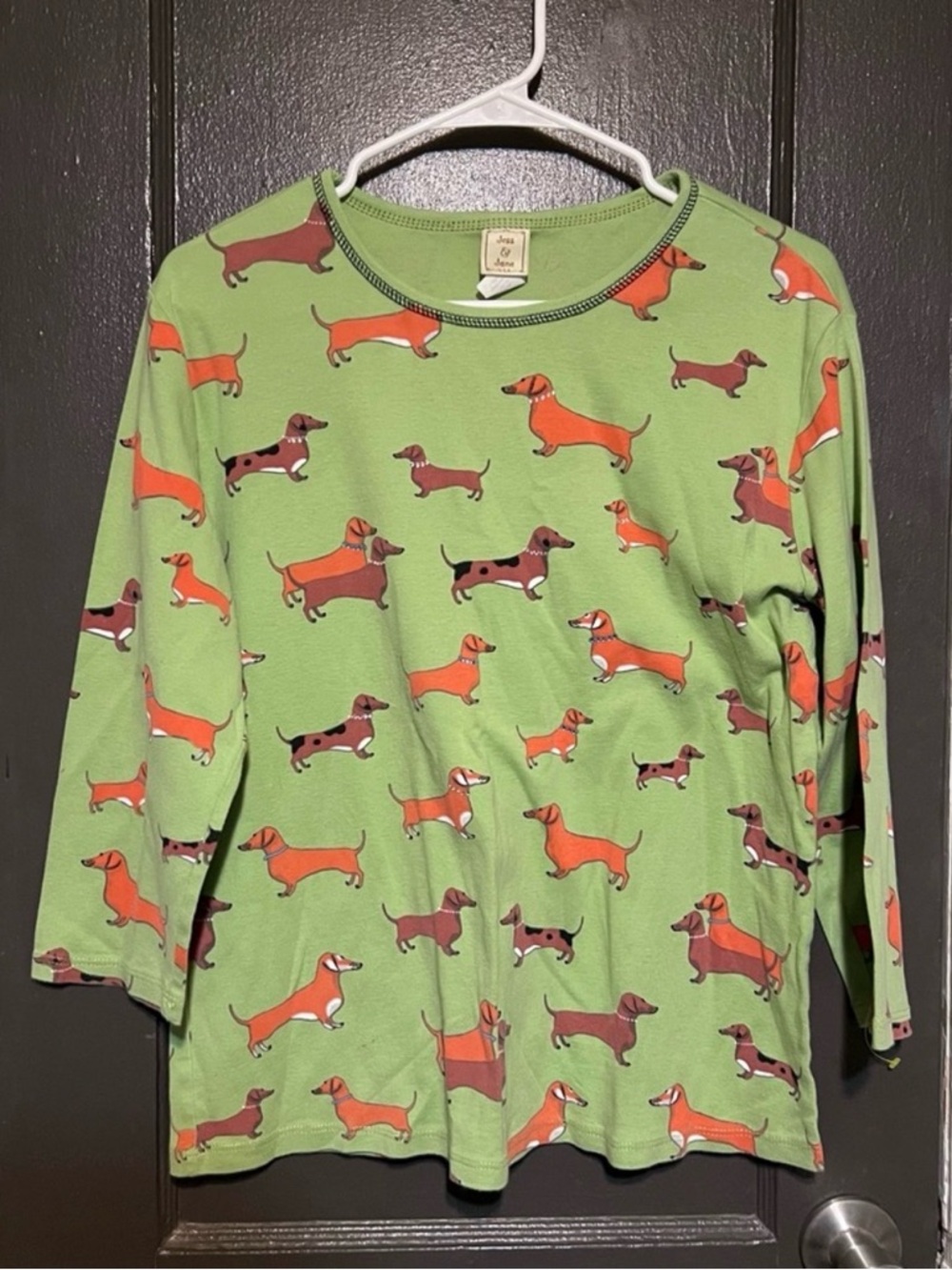Dachshund Green Jess & Jane Top